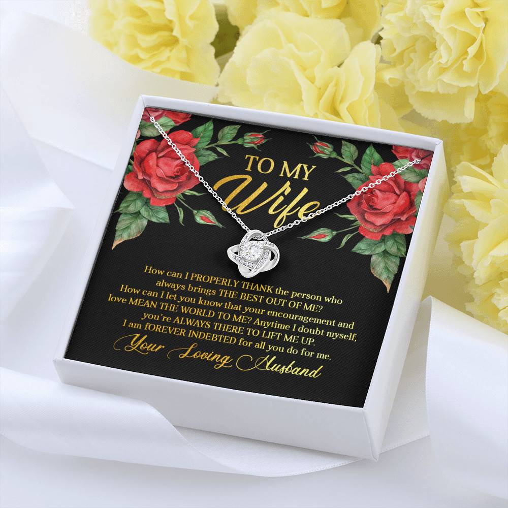 To My Wife How Can I Properly Thank the Person Who Always Bring the Best Love Knot Pendant Necklace