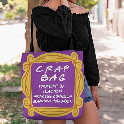 Alternative view of Crap Bag Property Of Teacher Princess Consuela Banana Hammock Funny All Over Print Tote Bag - Shoulder Bag
