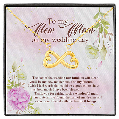 To My New Mom On My Wedding Day The Day Of The Wedding Our Families Will Blend Infinity Heart Pendant Necklace