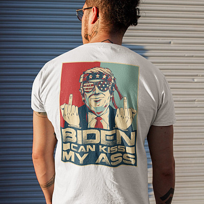 Biden Can Kiss My Ass Election Pro Trump Anti Joe Biden Bright Print On Back Only T-shirt