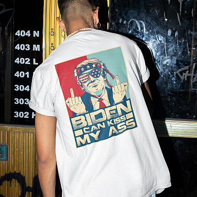Alternative view of Biden Can Kiss My Ass Election Pro Trump Anti Joe Biden Bright Print On Back Only T-shirt