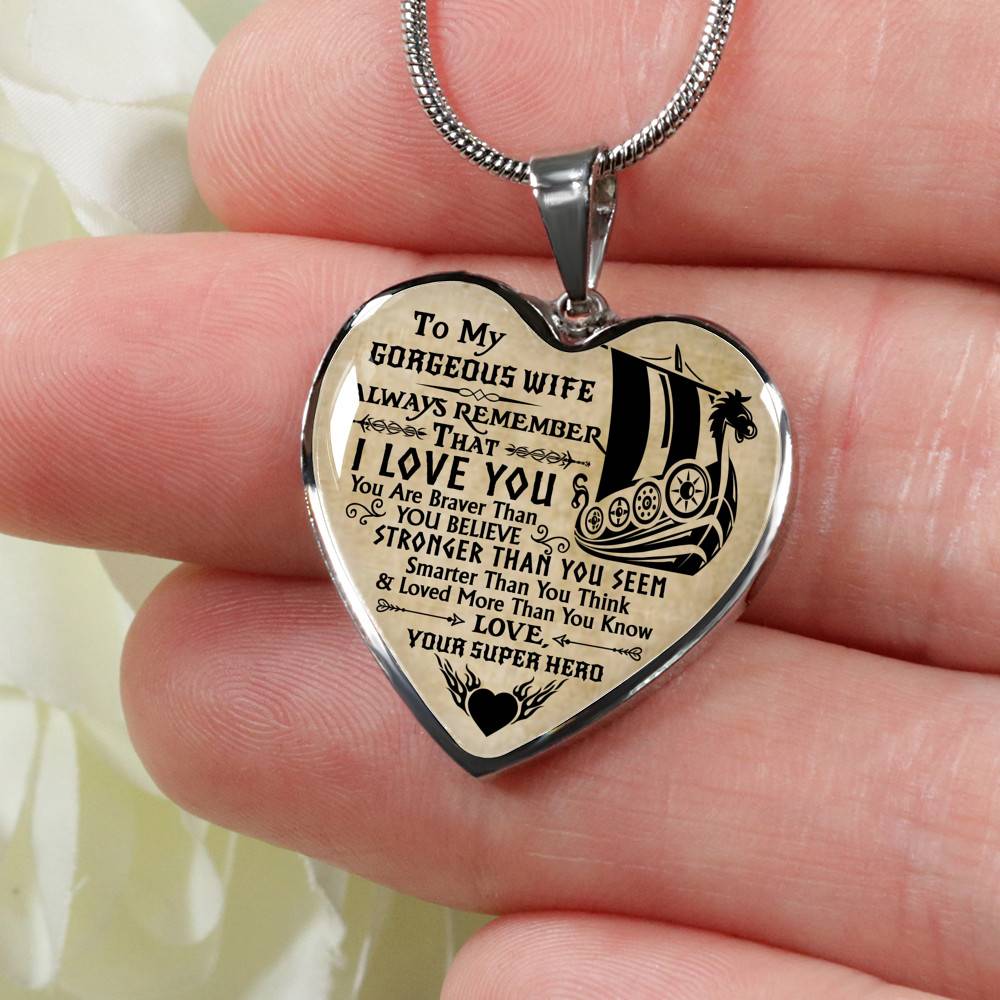 Personalized Couple Name To My Shieldmaiden Always Remember I Love You Viking Warrior Saying Heart Necklace Personalized Couple Name To My Shieldmaiden Always Remember I Love You Viking Warrior Saying Heart Necklace