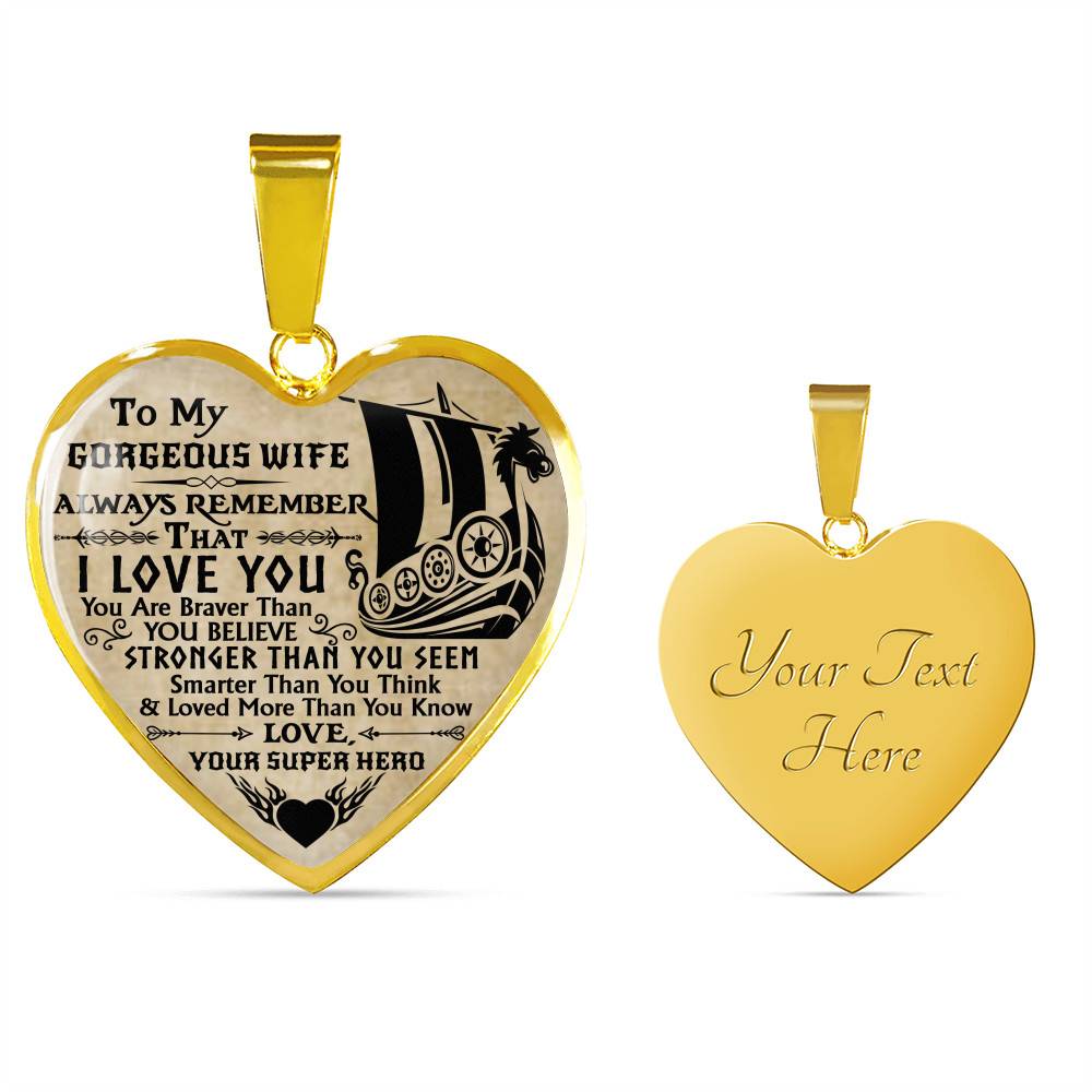 Personalized Couple Name To My Shieldmaiden Always Remember I Love You Viking Warrior Saying Heart Necklace Personalized Couple Name To My Shieldmaiden Always Remember I Love You Viking Warrior Saying Heart Necklace