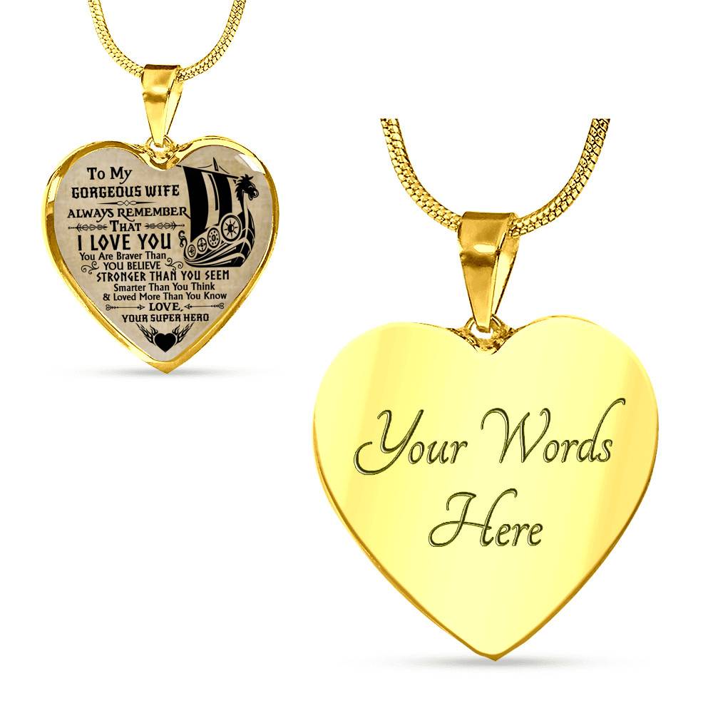 Personalized Couple Name To My Shieldmaiden Always Remember I Love You Viking Warrior Saying Heart Necklace Personalized Couple Name To My Shieldmaiden Always Remember I Love You Viking Warrior Saying Heart Necklace