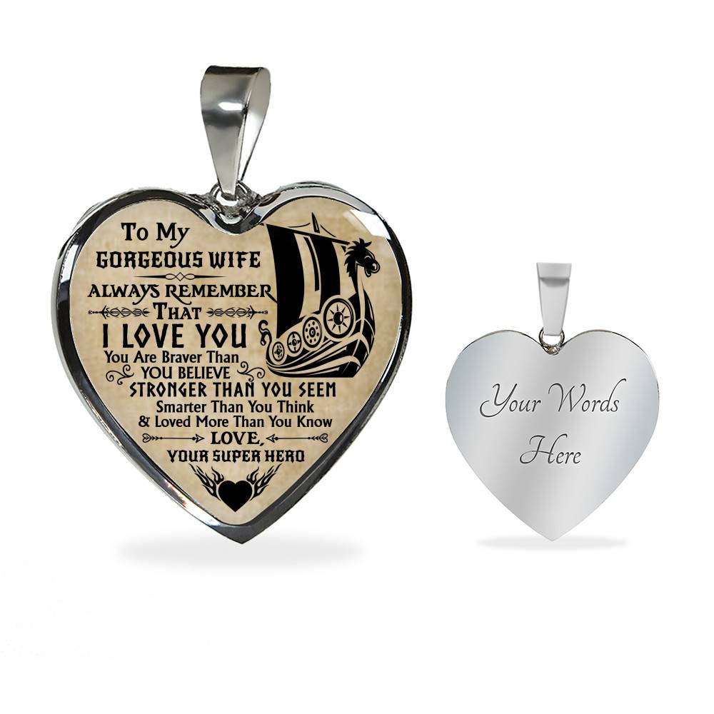 Personalized Couple Name To My Shieldmaiden Always Remember I Love You Viking Warrior Saying Heart Necklace Personalized Couple Name To My Shieldmaiden Always Remember I Love You Viking Warrior Saying Heart Necklace