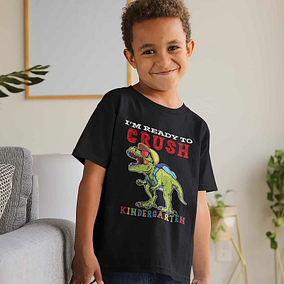 Alternative view of I'm Ready To Crush Kingdergarten Dinosaur Youth T-shirt - T-rex Back To School Tee Shirt For Boys