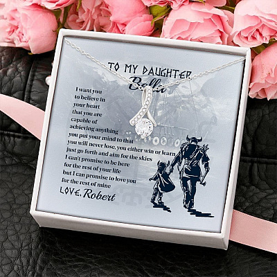 Alternative view of Personalized Name Viking to My Daughter from Dad I Want You to Believe Alluring Pendant Necklace