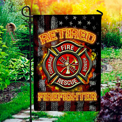 Retired Firefighter American Garden Flag - Being Retired Firefighter Is an Honor House Flag - Wall Flag