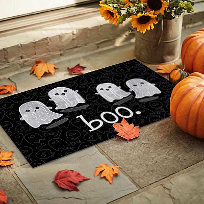 Alternative view of Boo Ghost Halloween Doormat Halloween Decorations Entrance Indoor Outdoor Decorative Doormat