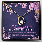 To My Beautiful Granddaughter I Squeezed This Necklace Really Tight and Fill With My Love Forever Love Necklace - Forever Love Necklace (18K Yellow Gold)