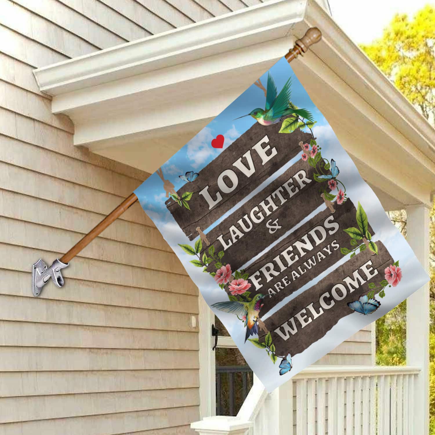 1KNG. Friends welcome_30x40 House Flag Mockup 2