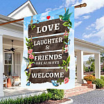 1KNG. Friends welcome_30x40 House Flag Mockup 3