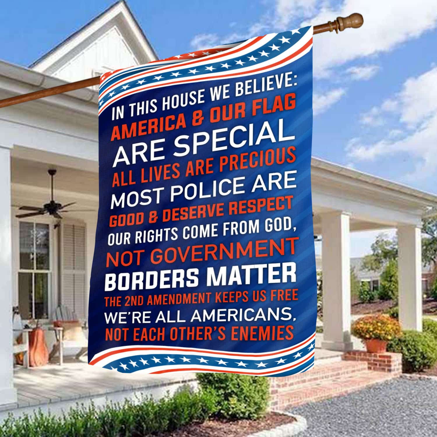 16 HG. In This House Our Flag House Flag Mockup 3