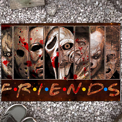 Friends Horror Movie Characters House Doormat - Funny Halloween Outdoor Indoor Doormat