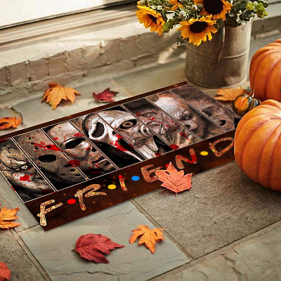 Alternative view of Friends Horror Movie Characters House Doormat - Funny Halloween Outdoor Indoor Doormat