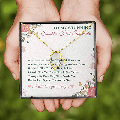 To My Stunning Smokin' Hot Soulmate Whenever You Feel Overwhelmed Forever Love Heart Pendant Necklace