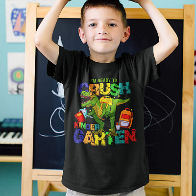 Alternative view of I'm Ready To Crush Kindergarten T Rex Dinosaur Youth Tee