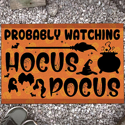 Alternative view of Probably Watching Hocus Pocus Entrance Outdoor Decorative Doormat - Halloween Decoration Doormat