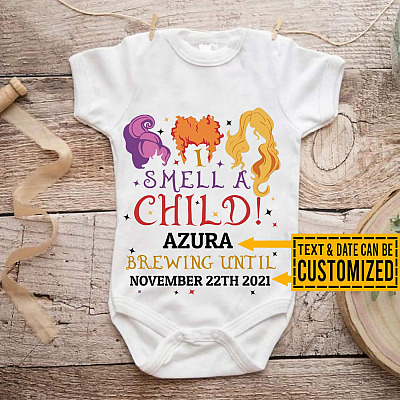 I Smell a Child Brewing Until Personalized Baby Onesie - Hocus Pocus Halloween Infant Bodysuit
