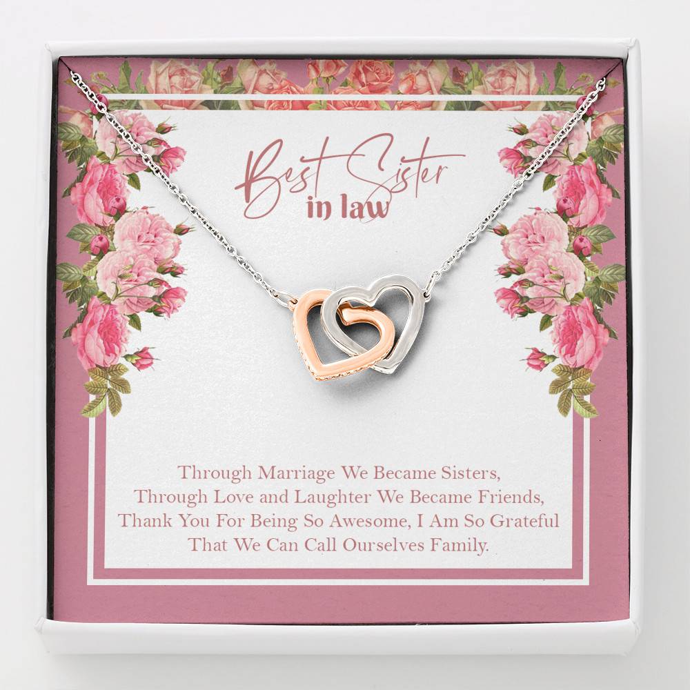 Best Sister In Law We Can Call Ourselves Family Interlocking Hearts Pendant Necklace - Sister In Law Gifts - Interlocking Hearts Necklace
