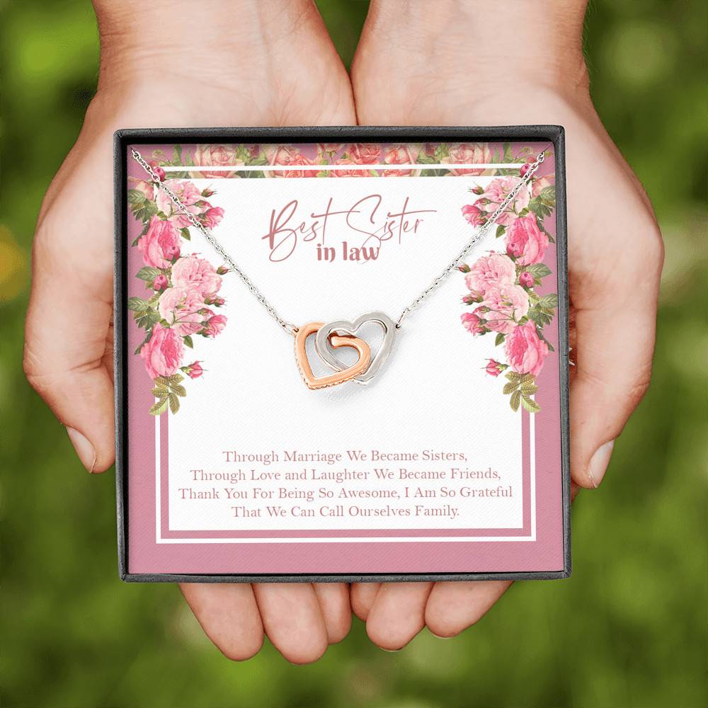 Best Sister In Law We Can Call Ourselves Family Interlocking Hearts Pendant Necklace - Sister In Law Gifts
