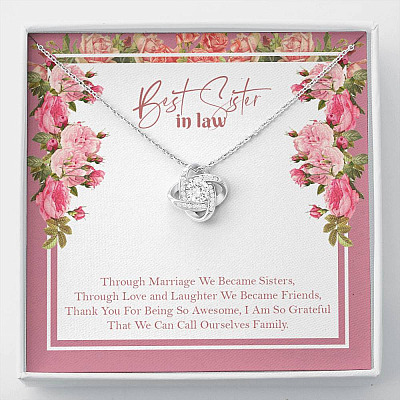 Best Sister In Law We Can Call Ourselves Family Love Knot Necklace - Best Sister In Law Jewelry Gifts - Love Knot Necklace