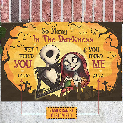 Alternative view of Personalized Jack And Sally So Many In Darkness Yet I Found You And You Found Me Indoor Outdoor Doormat