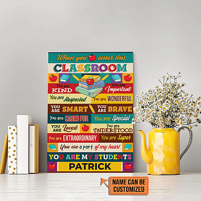 Personalized When You Enter This Classroom You Are Kind You Are Important Framed Canvas Prints - Unframed Poster