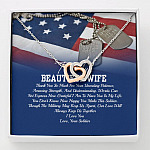 To My Beautiful Army Wife Thank You So Much For Your Unending Patience Interlocking Hearts Pendant Necklace - Interlocking Hearts Necklace