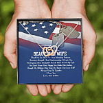 To My Beautiful Army Wife Thank You So Much For Your Unending Patience Interlocking Hearts Pendant Necklace