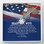 To My Beautiful Army Wife Thank You So Much For Your Unending Patience Love Knot Pendant Necklace - Army Wife Gift - Love Knot Necklace