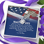 To My Beautiful Army Wife Thank You So Much For Your Unending Patience Love Knot Pendant Necklace - Army Wife Gift