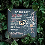 To The Best Army Wife A Soldier Fights Because He Loves What He Left Behind Interlocking Hearts Pendant Necklace