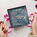 To The Best Army Wife A Soldier Fights Because He Loves What He Left Behind Interlocking Hearts Pendant Necklace