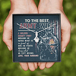 To The Best Army Wife A Soldier Fights Because He Loves What He Left Behind Alluring Beauty Pendant Necklace To The Best Army Wife A Soldier Fights Because He Loves What He Left Behind Alluring Beauty Pendant Necklace