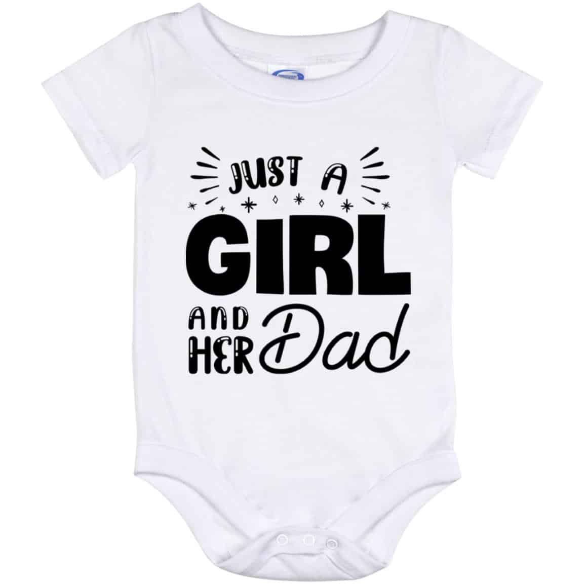 Just a Girl and Her Dad Baby Onesie, White, Baby Onesie - 12 Month