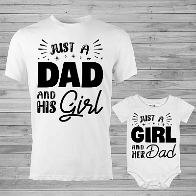 Alternative view of Just a Girl and Her Dad Baby Onesie - Baby Infant Bodysuit - Matching Shirts For Dad and Daughter