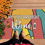 2QT. Hope You Brought Wine Doormat mockup 7