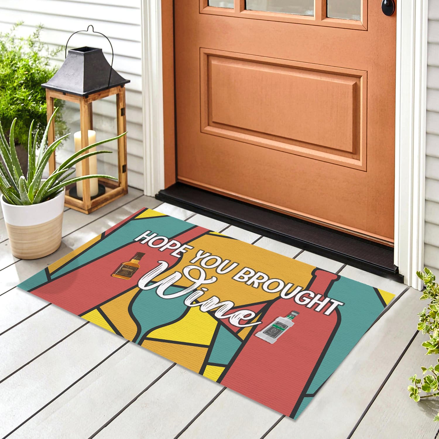 2QT. Hope You Brought Wine Doormat mockup 8
