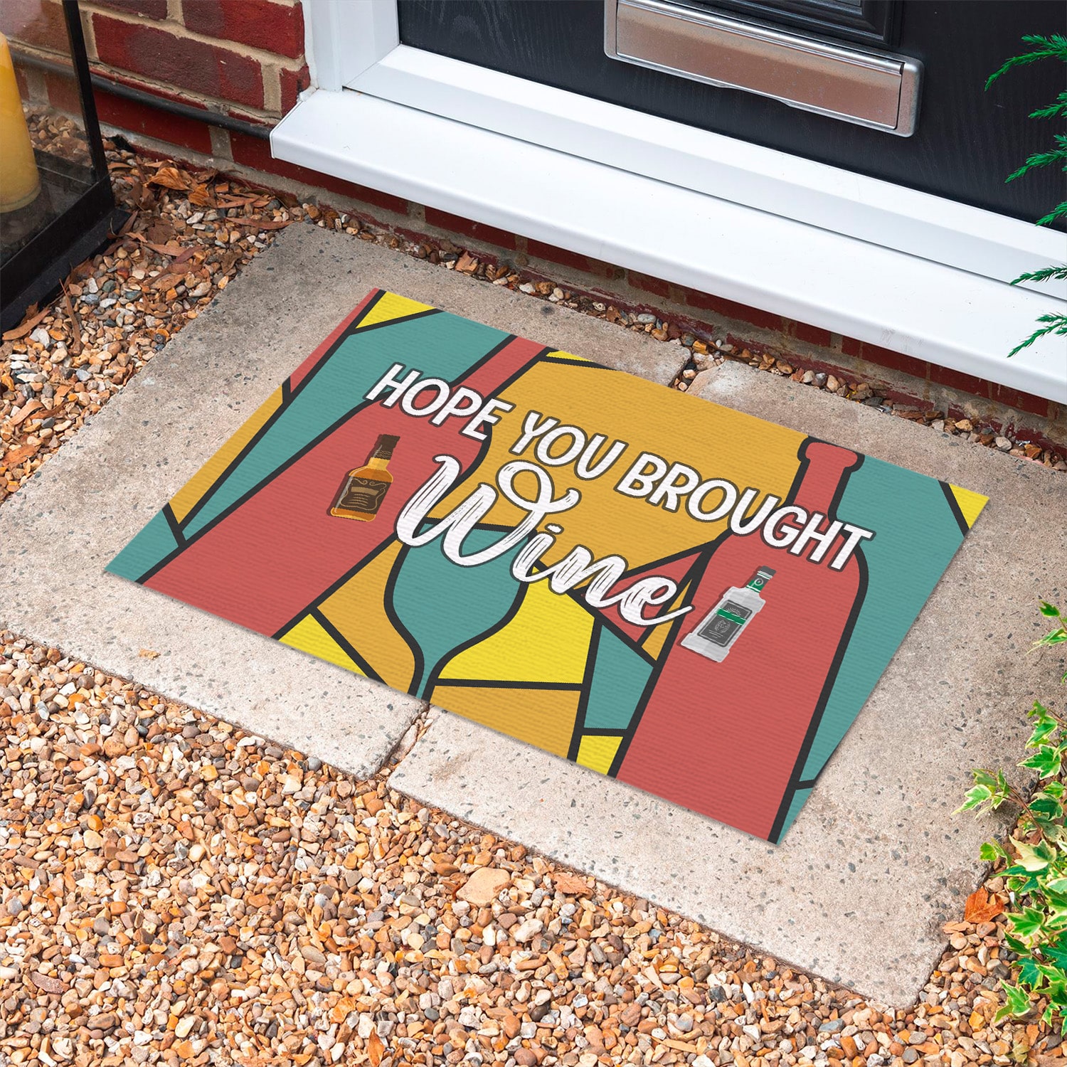 2QT. Hope You Brought Wine Doormat mockup 10