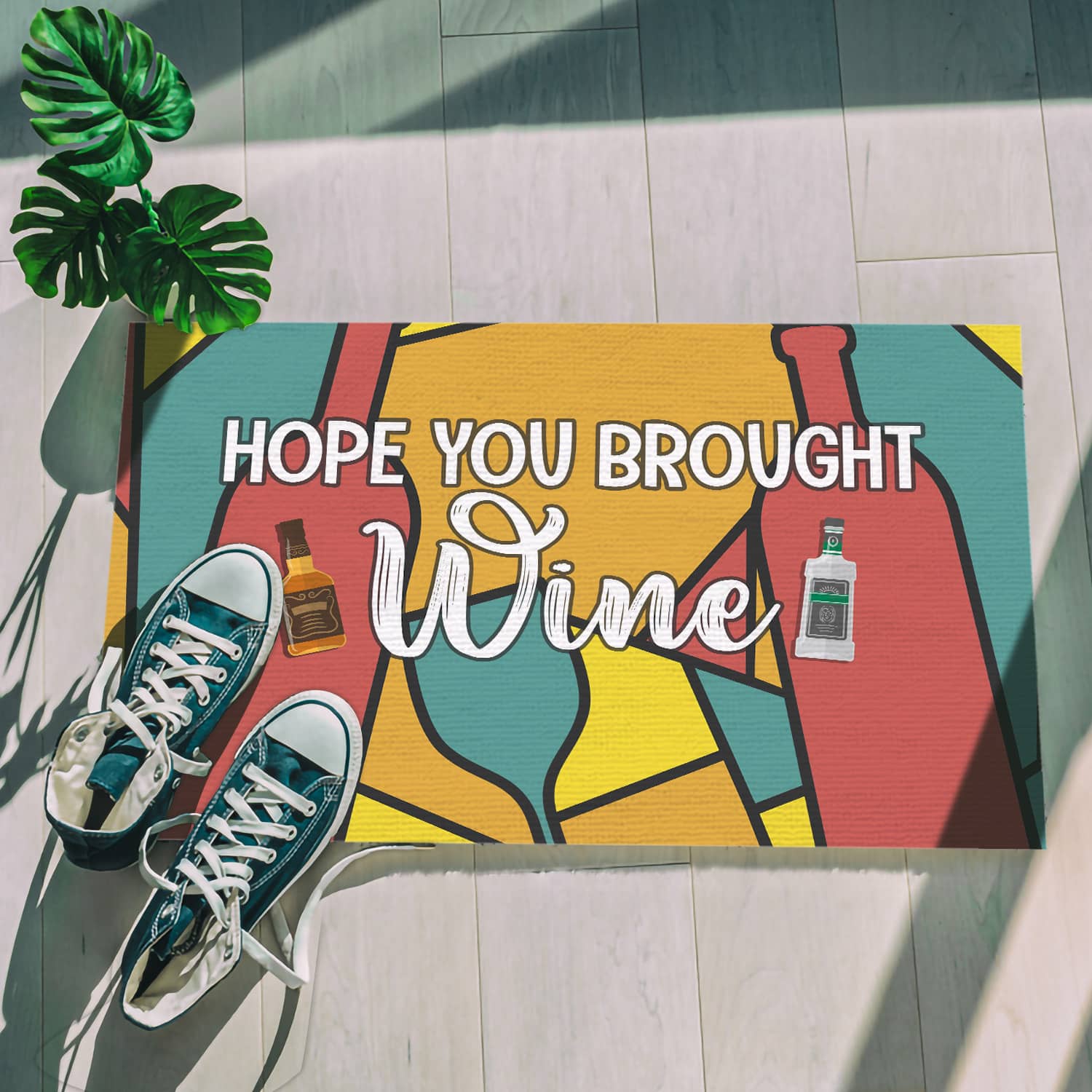2QT. Hope You Brought Wine Doormat mockup 5
