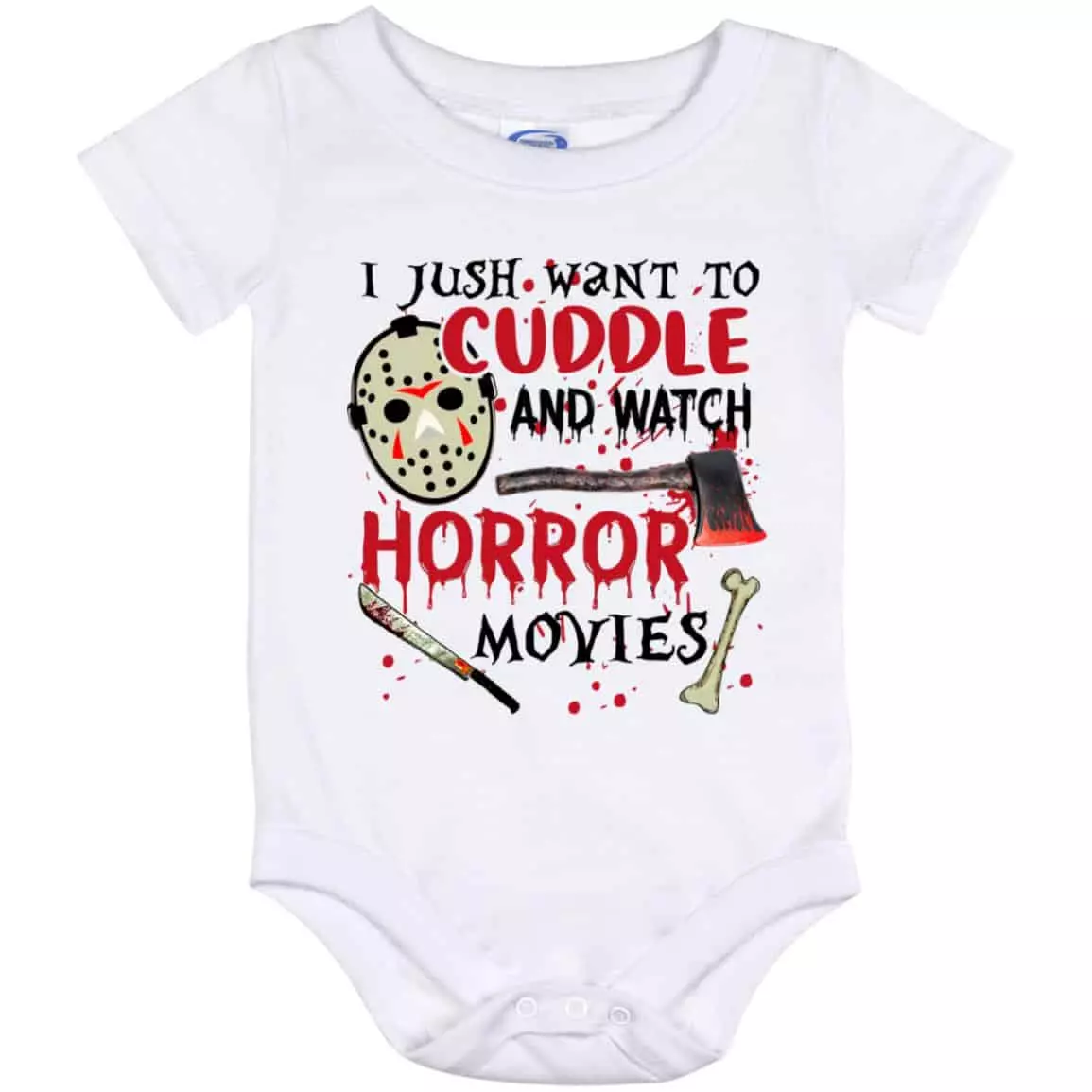 horror onesie, White, Baby Onesie - 12 Month horror onesie, White, Baby Onesie - 12 Month
