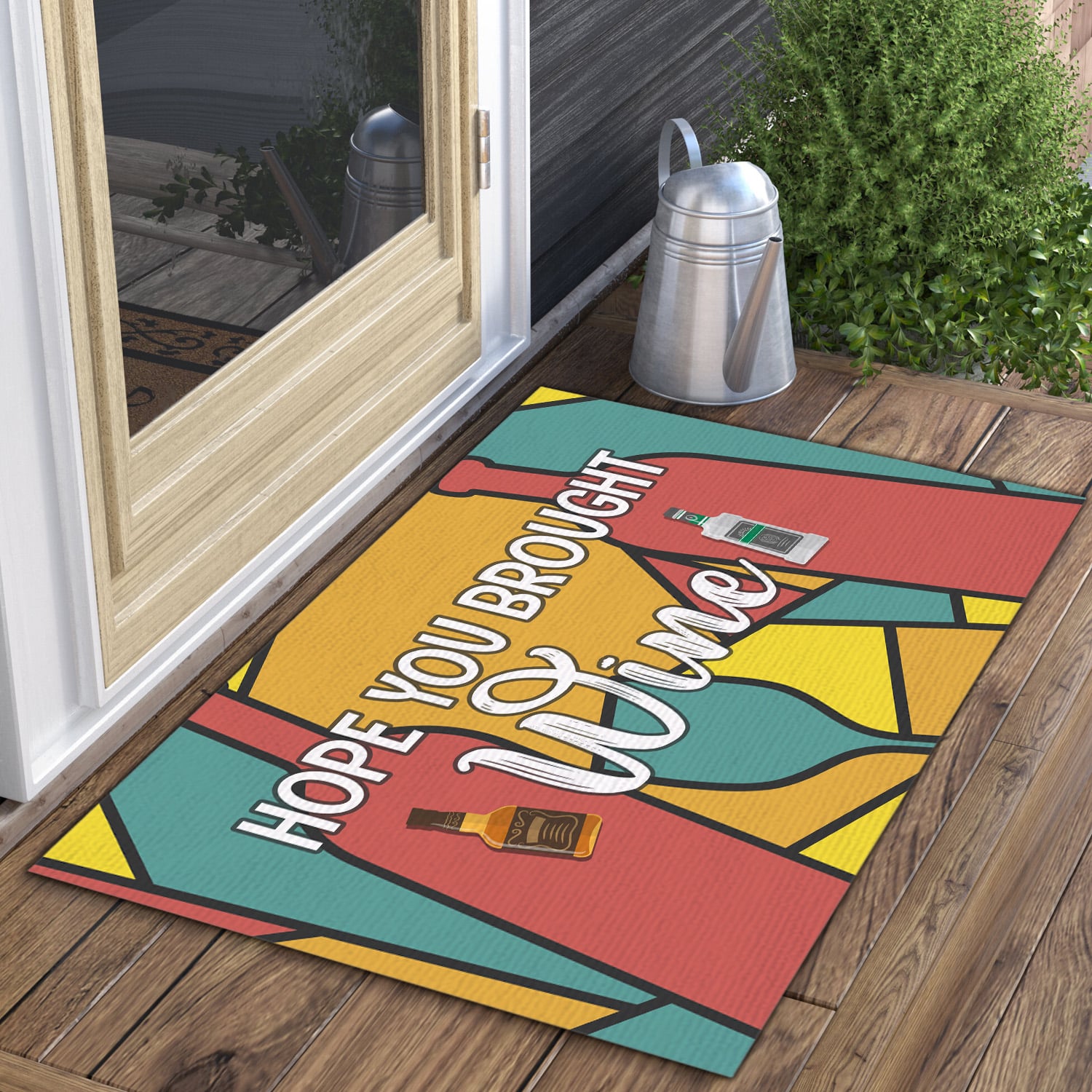2QT. Hope You Brought Wine Doormat mockup 3