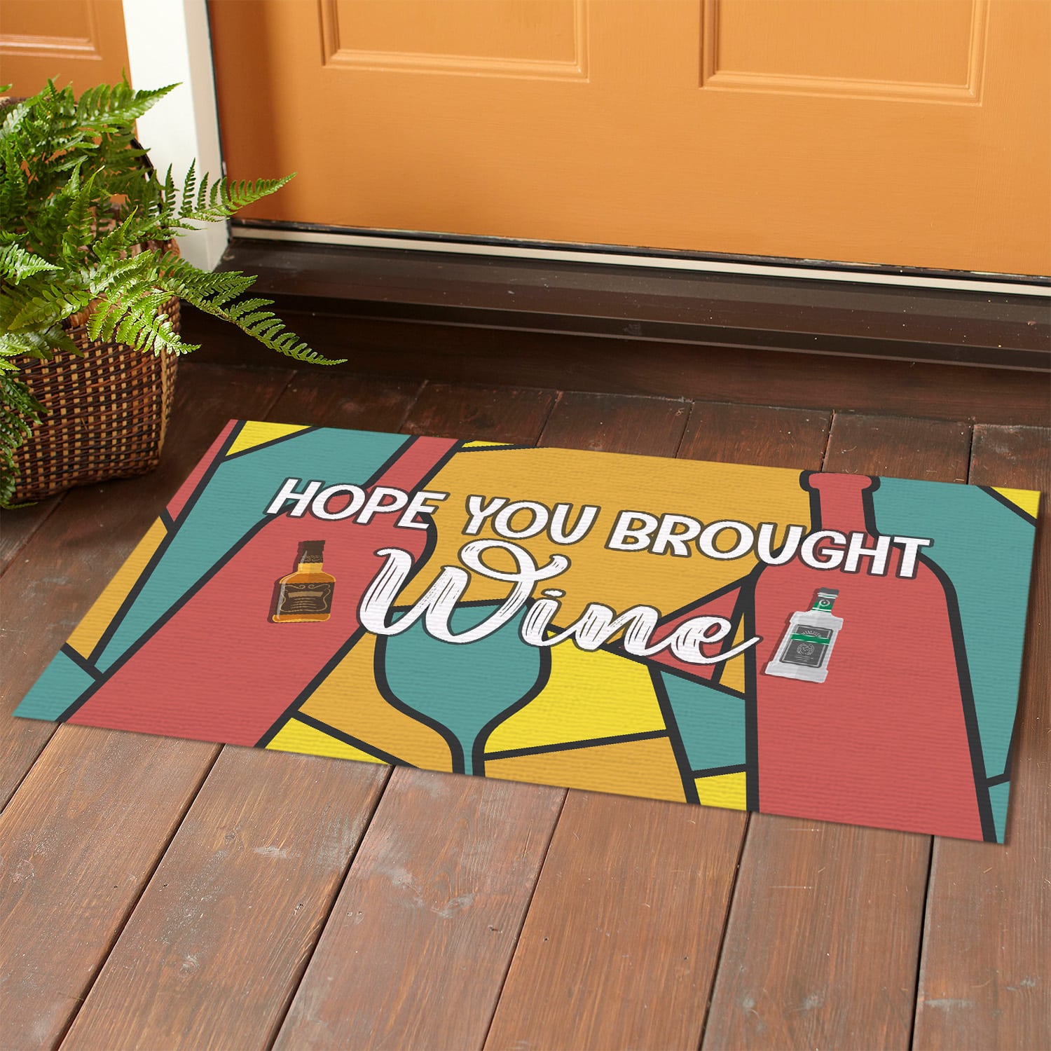2QT. Hope You Brought Wine Doormat mockup 1