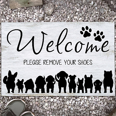 Welcome Please Remove Your Shoes Indoor Outdoor Decorative Doormat