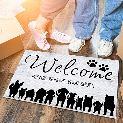 Alternative view of Welcome Please Remove Your Shoes Indoor Outdoor Decorative Doormat