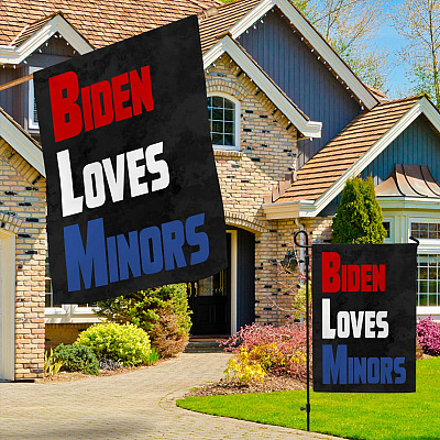 Alternative view of BLM Biden Loves Minors Garden Flag - Biden Likes Minors House Flag - Anti Joe Biden Flag