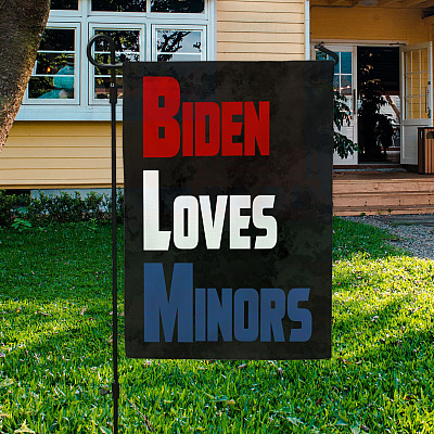 BLM Biden Loves Minors Garden Flag - Biden Likes Minors House Flag - Anti Joe Biden Flag