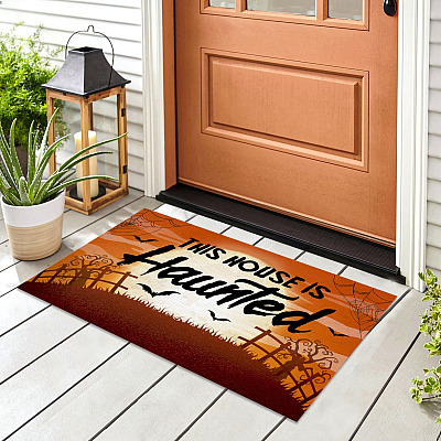Alternative view of This House Is Haunted Doormat - Outdoor Indoor Doormat - Funny Halloween Doormat Decoration