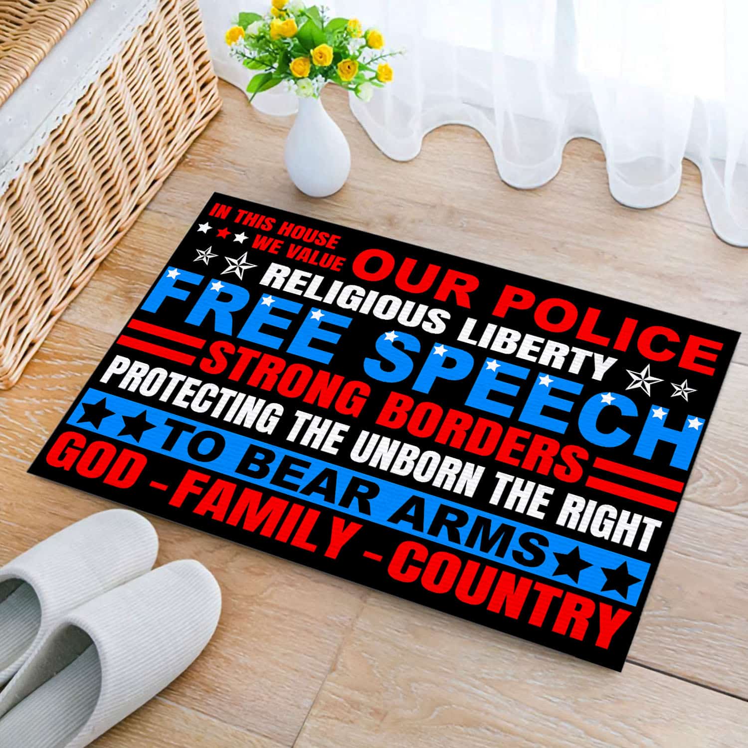 50 HG UU TIEN. Value Our Police_doormat fix Doormat mockup 2